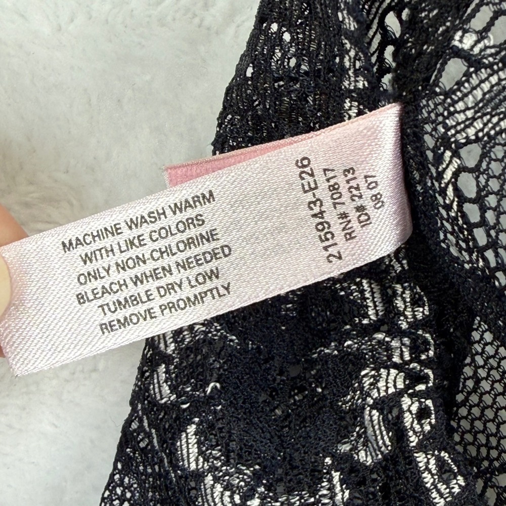 Victoria's Secret Very Sexy Black Lace Silver Metallic Halter Teddy Bodysuit S - Picture 8 of 10